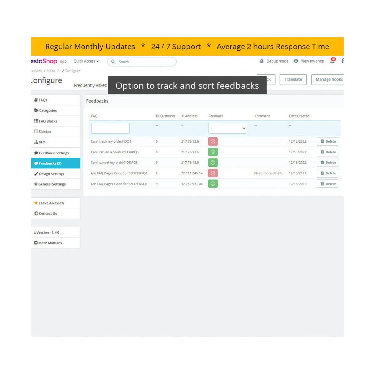 ماژول سوالات متداول پیشرفته Hipresta