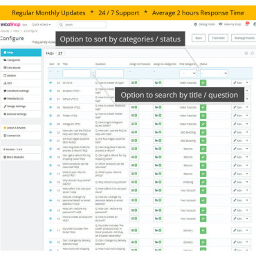 ماژول سوالات متداول پیشرفته Hipresta