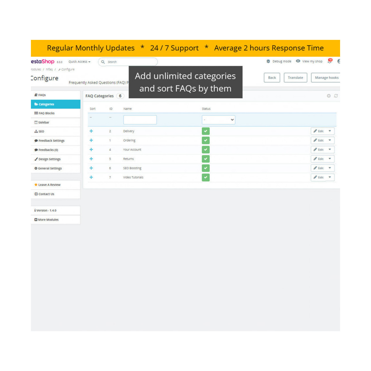 ماژول سوالات متداول پیشرفته Hipresta