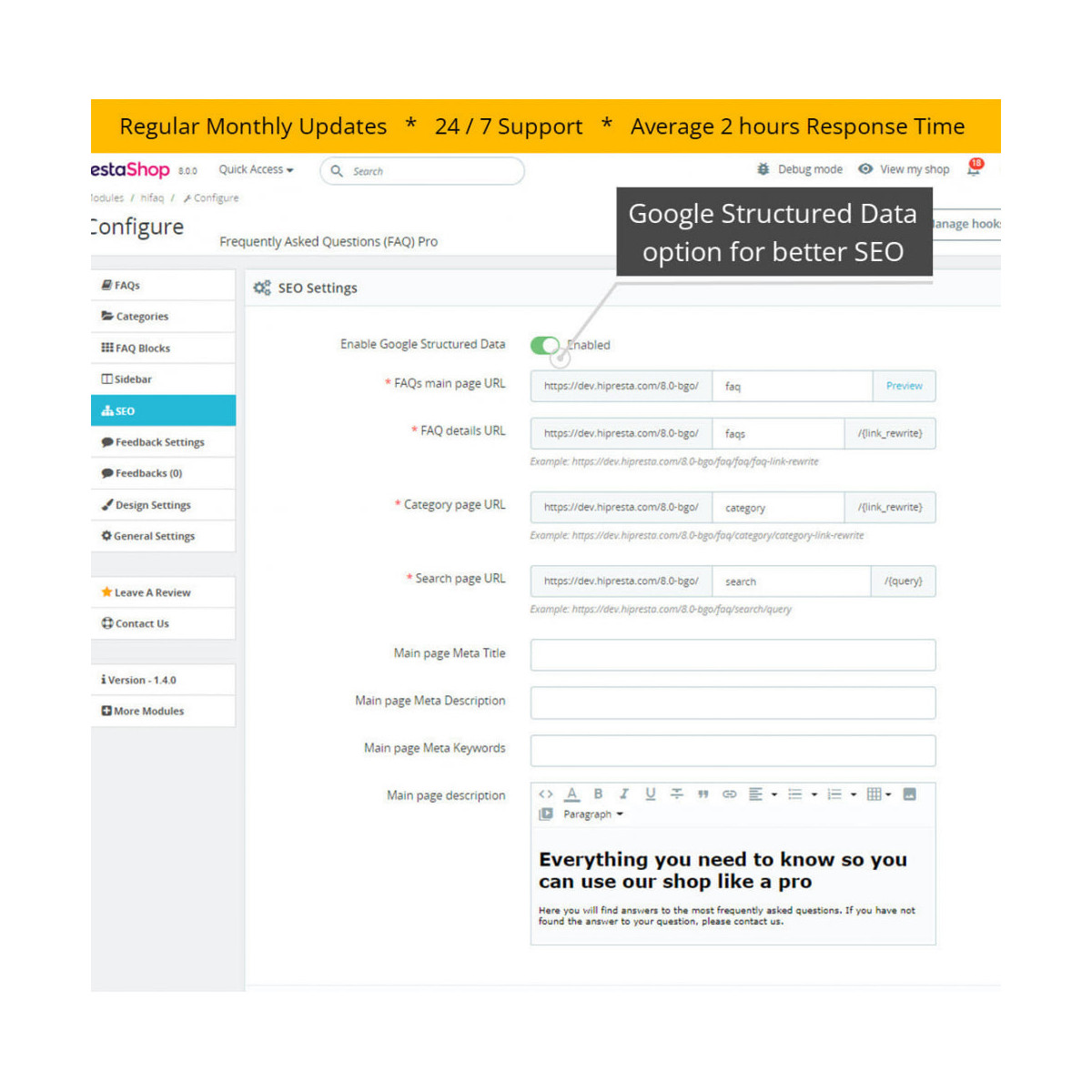 ماژول سوالات متداول پیشرفته Hipresta