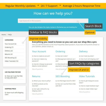 ماژول سوالات متداول پیشرفته Hipresta