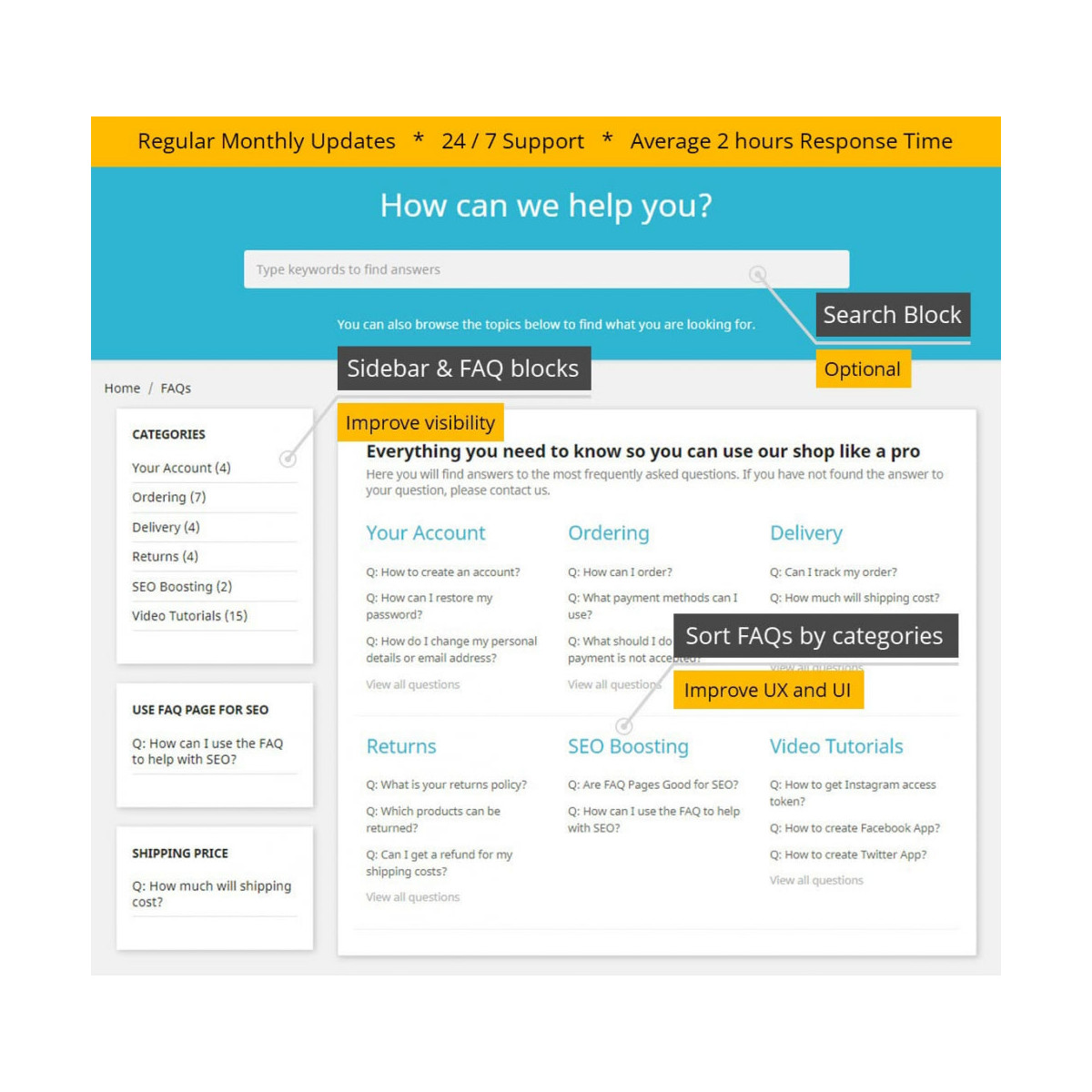 ماژول سوالات متداول پیشرفته Hipresta