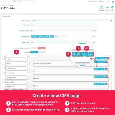 ماژول ساخت صفحه CMS پیشرفته پرستاشاپ