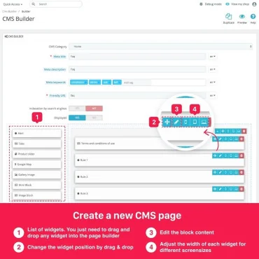 ماژول ساخت صفحه CMS پیشرفته پرستاشاپ