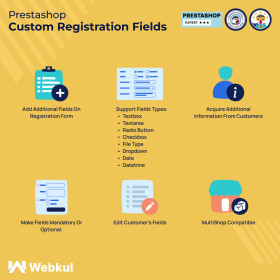 ماژول فیلد سفارشی ثبت نام پرستاشاپ Custom Registration Fields