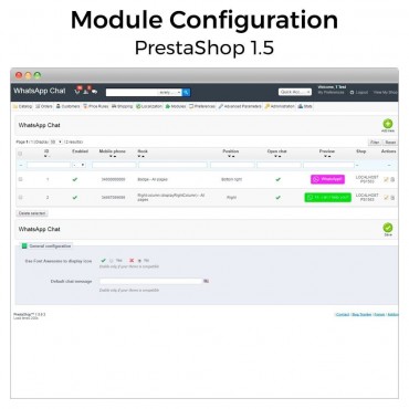 ماژول چت واتسپ پرستاشاپ Whatsapp Prestashop Module