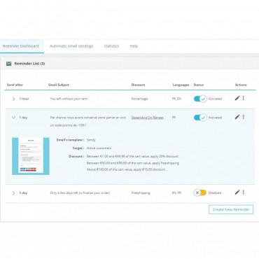 ماژول یادآوری سبدهای خرید رها شده پیشرفته پرستاشاپ
