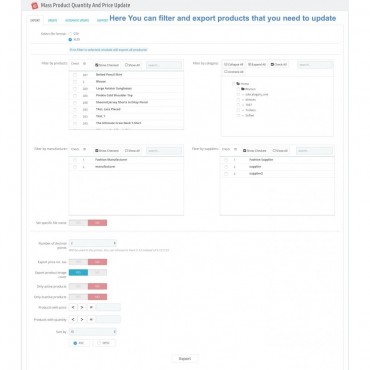 ماژول بروزرسانی انبوه مقدار و قیمت محصولات + قابلیت ویرایش زنده