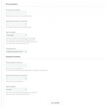 ماژول بروزرسانی انبوه مقدار و قیمت محصولات + قابلیت ویرایش زنده