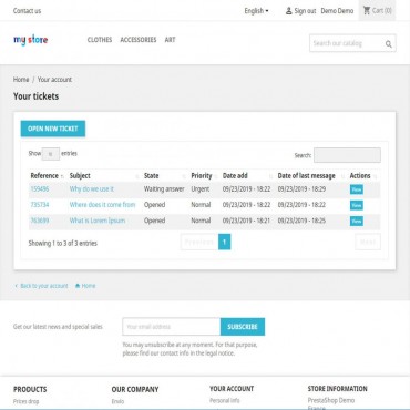 ماژول ثبت تیکت پرستاشاپ - Cetasko سیستم پشتیبانی و ثبت تیکت پرستاشاپ