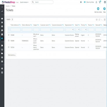 ماژول ثبت تیکت پرستاشاپ - Cetasko سیستم پشتیبانی و ثبت تیکت پرستاشاپ