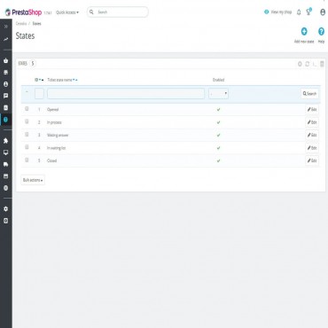 ماژول ثبت تیکت پرستاشاپ - Cetasko سیستم پشتیبانی و ثبت تیکت پرستاشاپ