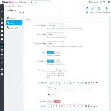 ماژول ثبت تیکت پرستاشاپ - Cetasko سیستم پشتیبانی و ثبت تیکت پرستاشاپ