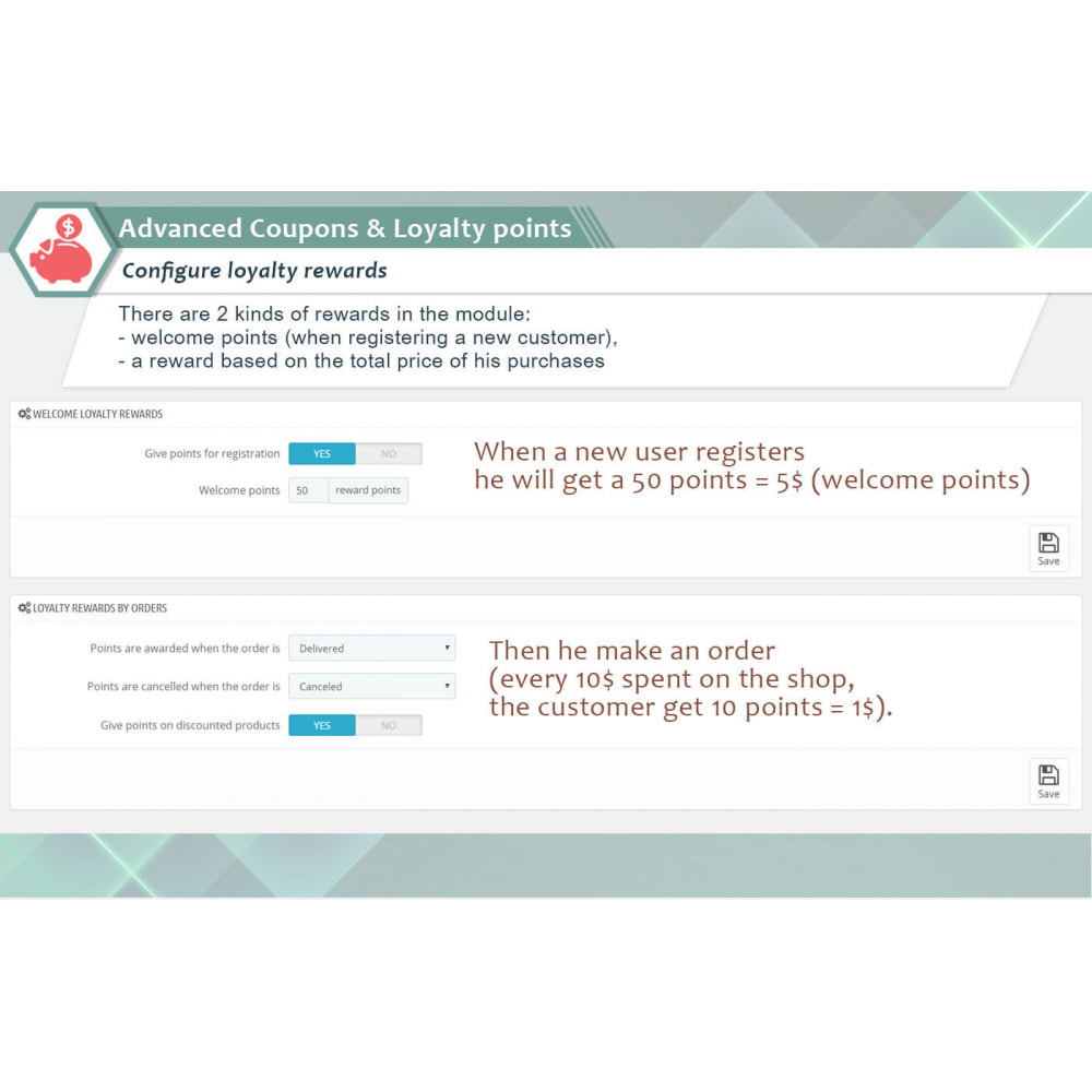 Advanced Coupons and Loyalty points Module
