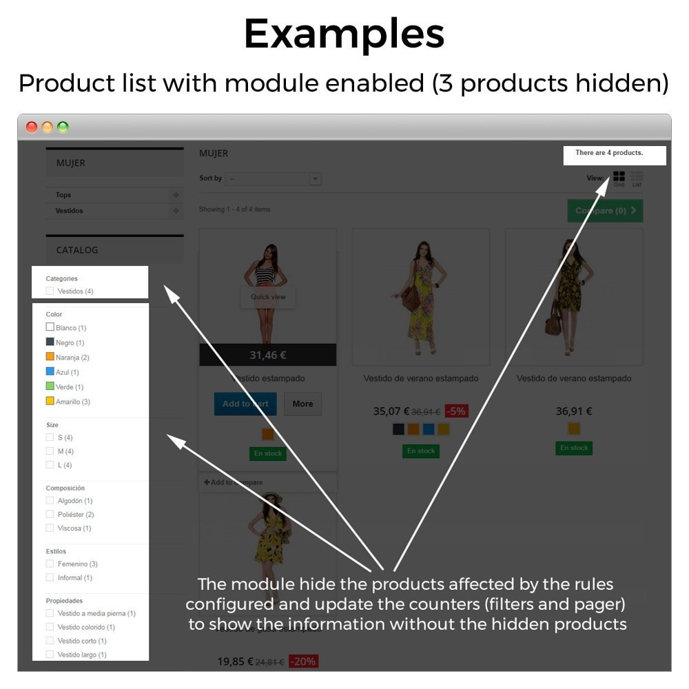 Hide or show products (by stock, by price, by geoip) Module