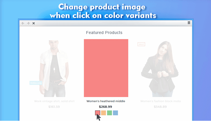 ماژول تغییر تصویر محصول پرستاشاپ با کلیک بر روی ترکیب رنگ