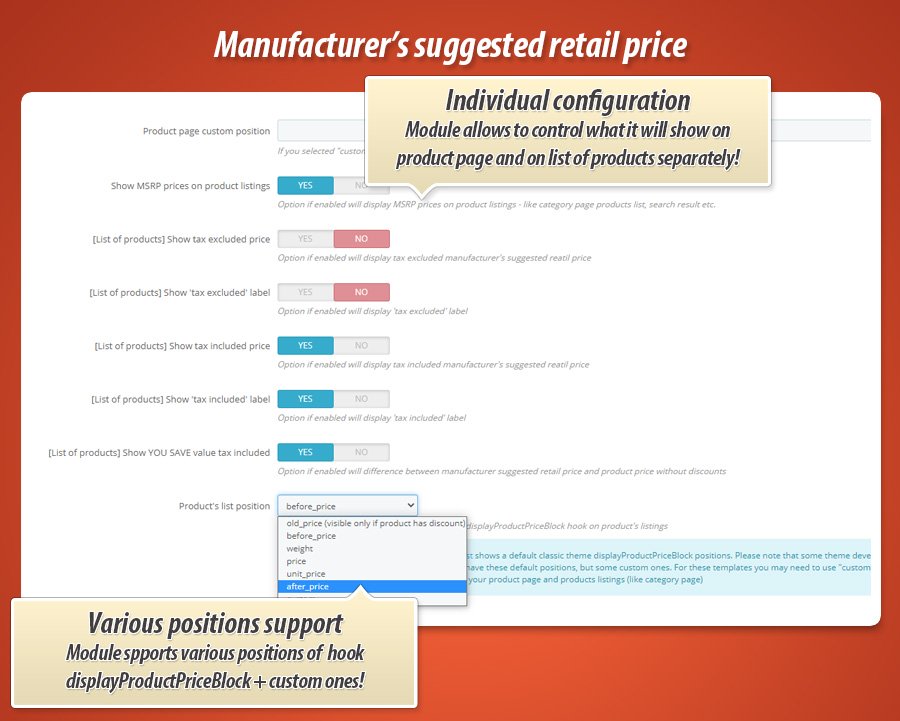 Prestashop Manufacturer suggested / recommended retail price (MSRP)